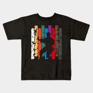 Retro Karate Pose Silhouette Kids T-Shirt